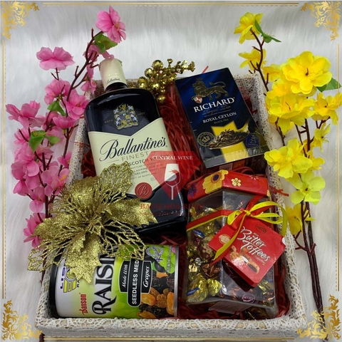 Hộp Quà Tết Rượu Ballantines Nhập Khẩu QT018