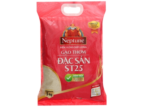 Gạo thơm đặc sản Neptune ST25 túi 5kg