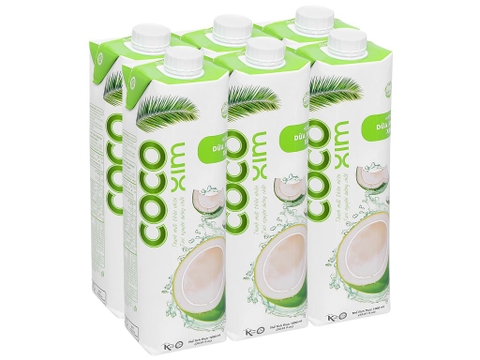 6 hộp nước dừa xiêm xanh Cocoxim 1 lít