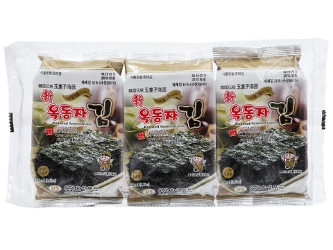 Lốc 3 gói rong biển ăn liền Ock Dong Ja Shin vị truyền thống 4.5g