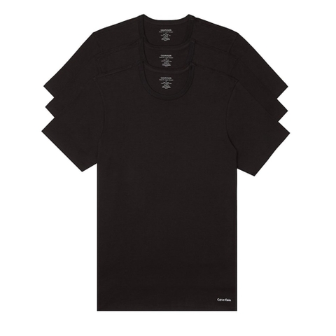 Áo Calvin Klein Cotton Classic Slim Fit Crew Neck 3-Pack Black NB4013 001