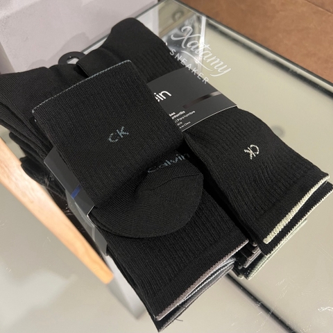 Vớ Calvin Klein Men's Cushion Crew Socks  5-Pack Black CVM251CR01