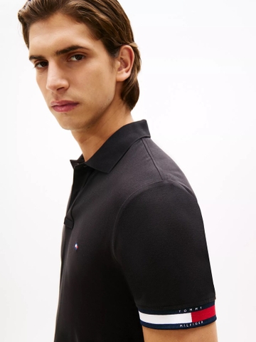 Áo Polo Tommy Hilfiger Slim Fit Smooth Cotton Interlock Black MW42743 001