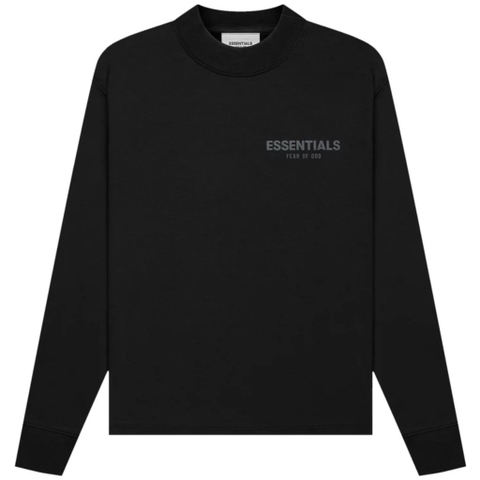 Áo Fear of God Essentials Kids Long Sleeve Black 125SU212040K