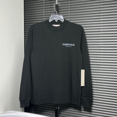 Áo Fear of God Essentials Kids Long Sleeve Black 125SU212040K