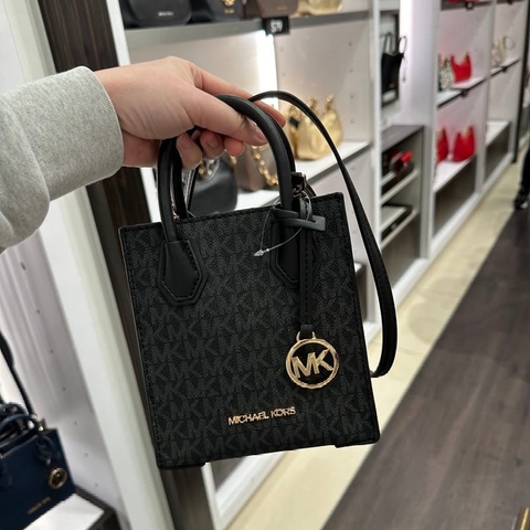 Túi Michael Kors Mercer Extra-Small Logo and Leather Black 35T1GM9C01