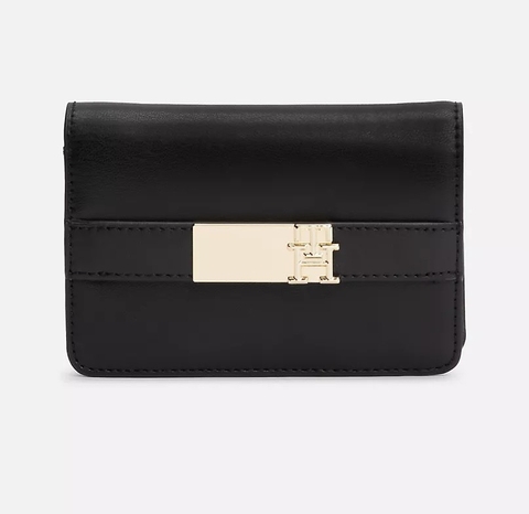 Ví Tommy Hilfiger Women's TH Heritage Slim Med Wallet Black AW16916 001