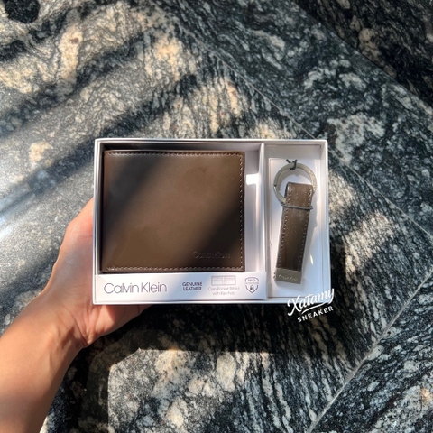 Ví Calvin Klein SlimFold With Keychain Brown 31CK330001