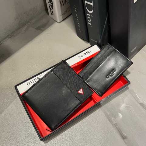 Ví GUESS Genuine Leather Wallet & Card Case Black 31GU330009 001