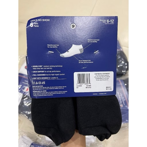 Vớ Champion Low Black 6 Pairs