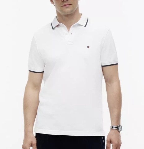 Áo Polo Tommy Hilfiger Regular Fit Undercollar White MW42748 100