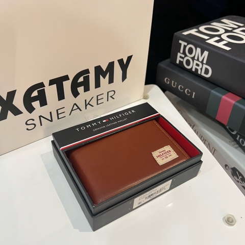 Ví Tommy Hilfiger Men's XCAP Slim Fold W/Fabric Cognac 31T130115