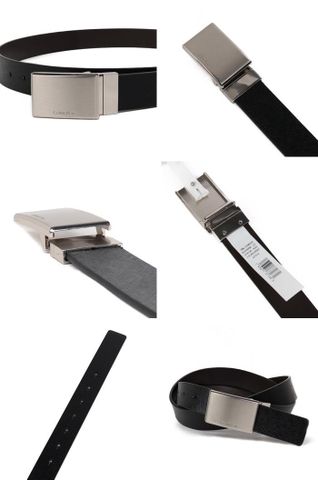 Thắt Lưng Nam Calvin Klein Leather Reversible Dress Belt with Plaque Buckle Black 11CK010007 014