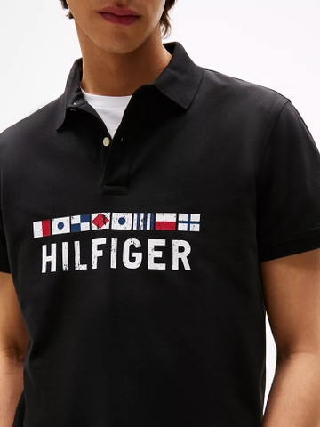 Áo Polo Tommy Hilfiger Regular Fit Nautica Graphic Joey SS Logo Black XM04760 001