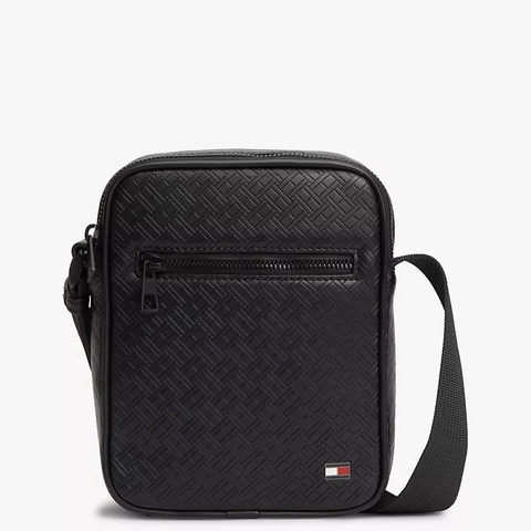 Túi Tommy Hilfiger Allover Flag Logo Mini Reported Bag Black AM14193 001