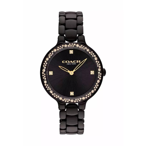 Đồng Hồ COACH 32MM Chelsea Women's Watch Ionic Plated Black Steel Strap Black Dial 14504352
