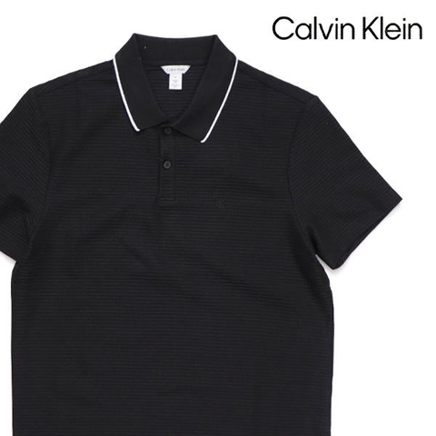Áo Polo Calvin Klein SS Raiset Thin Stripe Pique Logo Black 4L0089S 001