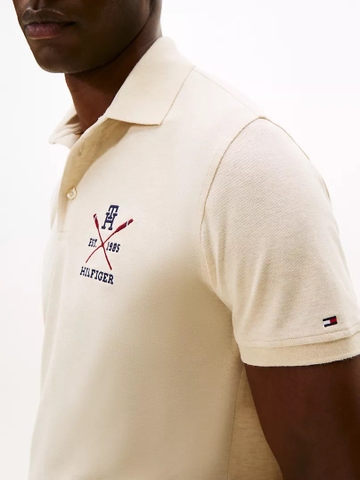 Áo Polo Tommy Hilfiger Regular Fit Rowing Crew Logo Ivory Heather XM05644 251
