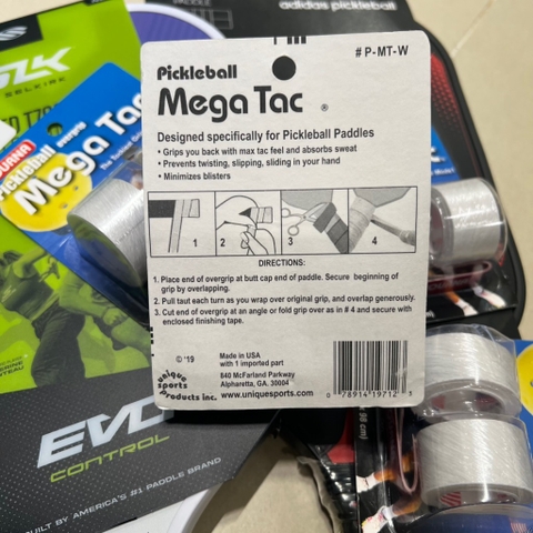 Quấn Cán Vợt Pickleball Tourna Mega Tac White