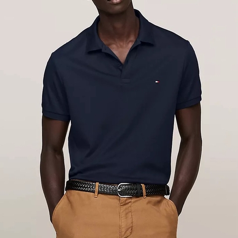 Áo Polo Tommy Hilfiger Regular Fit Liquid Cotton Navy MW35585 401