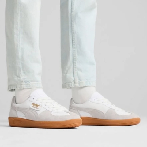 PUMA Palermo Leather White Glacial Grey Gum 396464 12