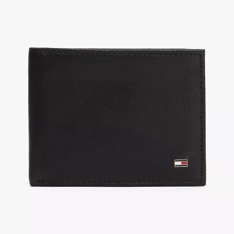 Ví Tommy Hilfiger Men's Pebbled Leather Bifold Wallet Brown 31TL220094