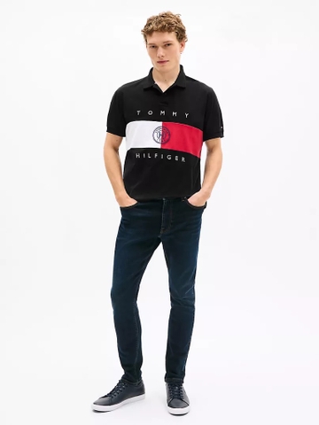 Áo Polo Tommy Hilfiger Regular Fit Chest Logo Black XM04201 001