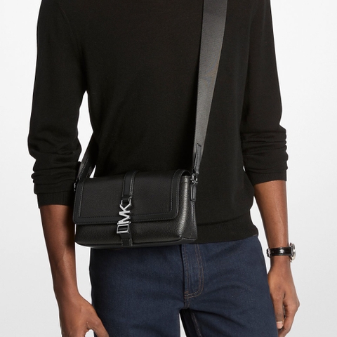 Túi Michael Kors Cyrus Small Pebbled Leather Crossbody Bag Black 37F5LCYM0L