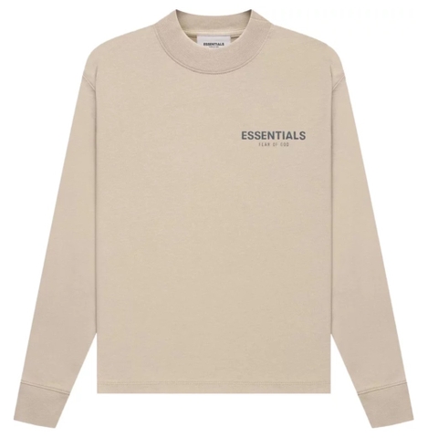 Áo Fear of God Essentials Kids Long Sleeve Tan 125SU212043K