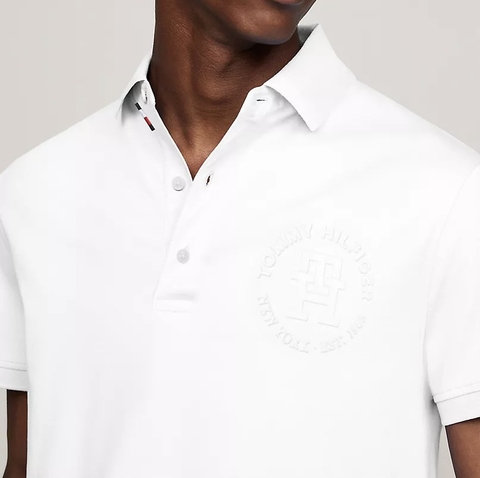 Áo Polo Tommy Hilfiger Regular Fit TH Logo Interlock White MW30807 101