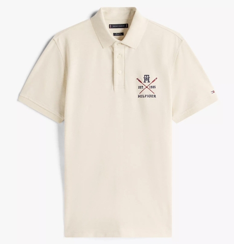Áo Polo Tommy Hilfiger Regular Fit Rowing Crew Logo Ivory Heather XM05644 251