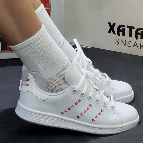 Stan Smith White trái tim red EG6495