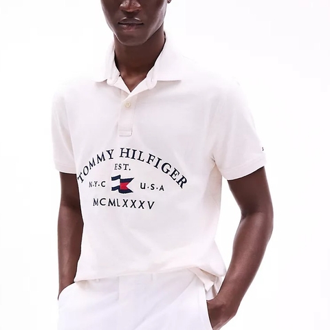 Áo Polo Tommy Hilfiger Regular Fit Flag Logo Beige XM04202 201