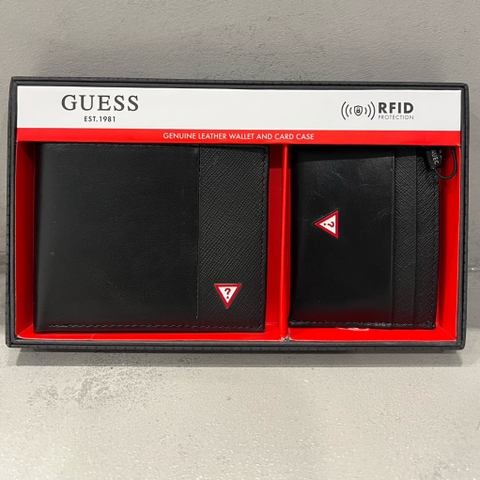 Ví GUESS Genuine Leather Wallet & Card Case Black 31GU330009 001