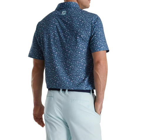 Áo nam cộc tay FJ Terrazzo Print, Lisle, Self Collar - 87270