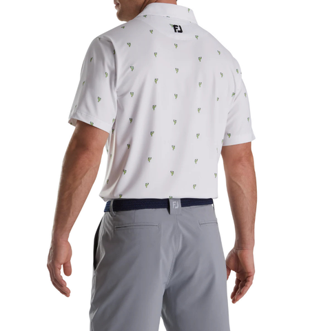 Áo nam cộc tay FJ Cactus Print Lisle, Self Collar - 87281