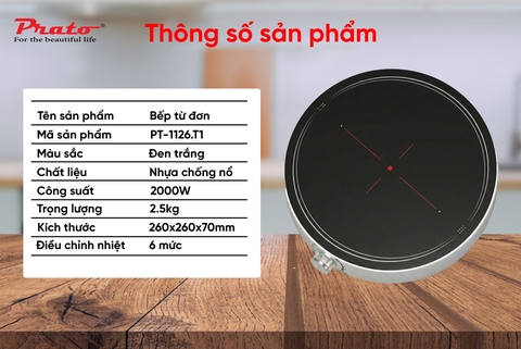 Bếp từ đơn Prato model PT-1126.T1.