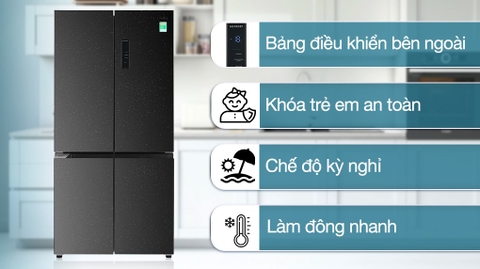 Tủ lạnh Beko Inverter 553 lít Multi Door GNO51651KVN