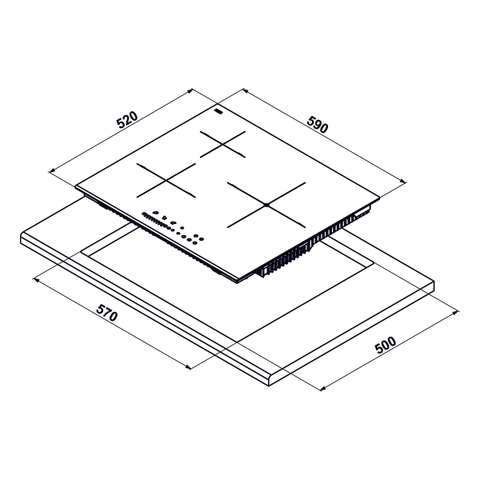 Bếp từ ba vùng nấu Hubscher IHC-6268.HP