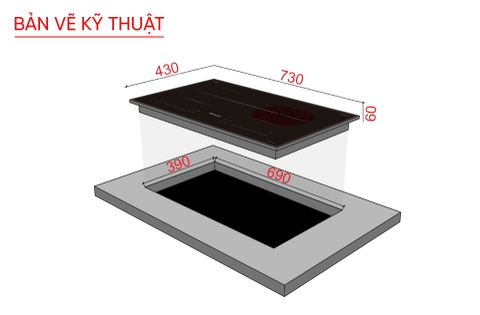 Bếp 1 từ 1 hồng ngoại Hubscher model: IHC-6261.E
