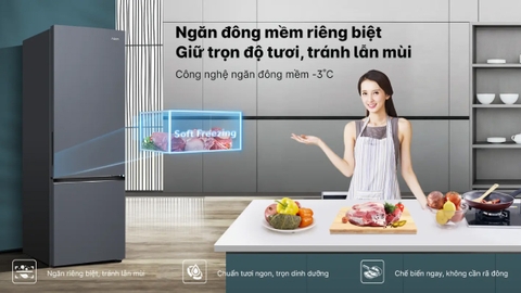 Tủ lạnh Aqua Inverter 324 lít AQR-B390MA(SLB)