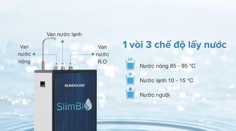 Máy lọc nước RO nóng nguội lạnh Sunhouse SHA76213CK 10 lõi