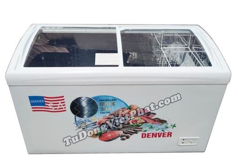 Tủ đông mặt kính Denver AS 559K 360L lòng INOX