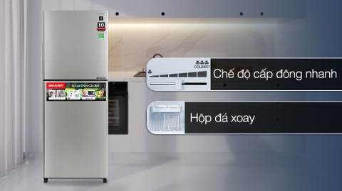 Tủ lạnh Sharp Inverter 330 lít SJ-XP352AE-SL