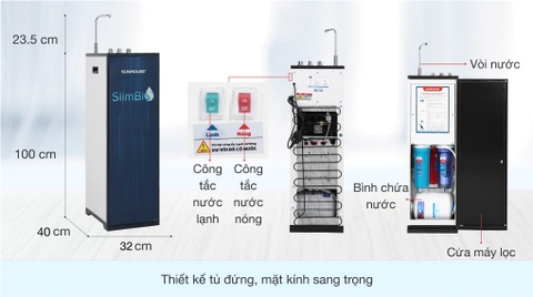 Máy lọc nước RO nóng nguội lạnh Sunhouse SHA76213CK 10 lõi