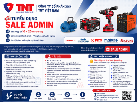 TUYỂN DỤNG SALE ADMIN