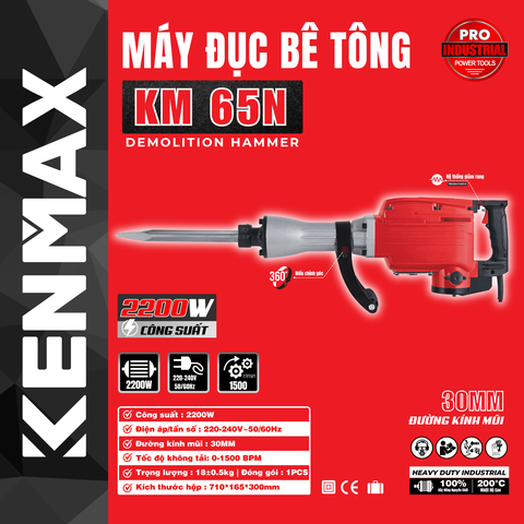 MÁY ĐỤC BÊ TÔNG KENMAX KM 65N