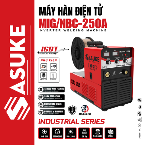 MÁY HÀN ĐIỆN TỬ SASUKE MIG/NBC-250A (INDUSTRIAL SERIES)