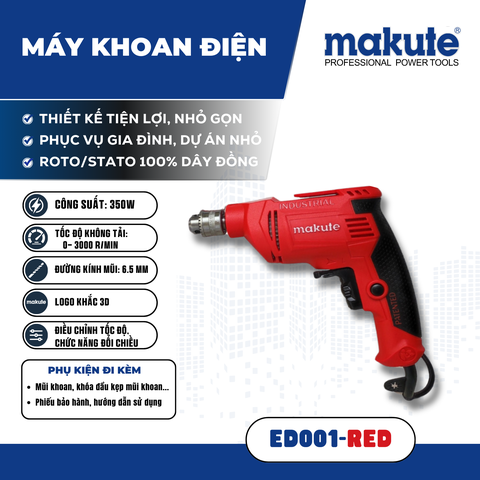 Máy khoan điện ED001 RED