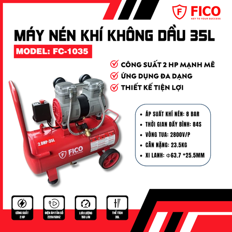 Máy nén khí không dầu 35L FC-1035